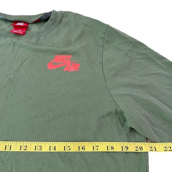 Nike Air T-Shirt Men’s Size Large Olive Green Cotton Spellout Graphic Athletic - Picture 3 of 4